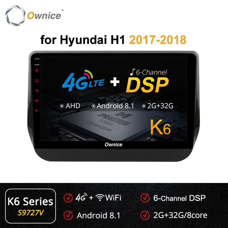 Ownice K6 K5 K3 9 дюймов Android 9,0 мультимедиа головное устройство автомобиля радио для hyundai H1 Grand Starex Dvd Gps 4g Lte Авторадио - Цвет: S9727 K6