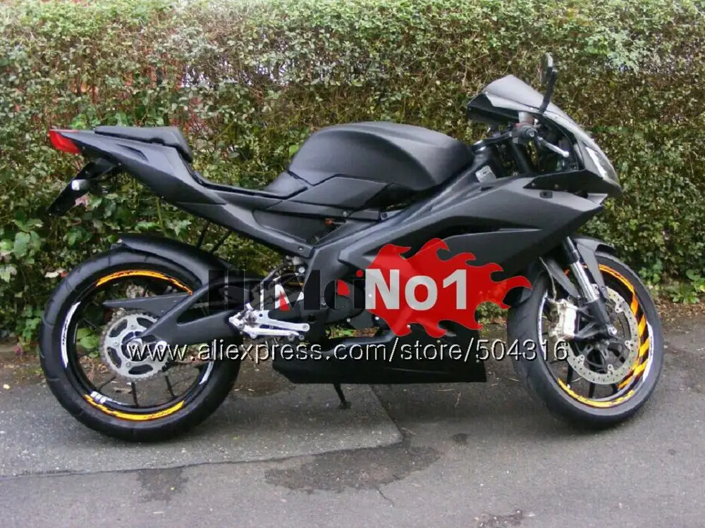 Инъекции для Aprilia RS-125 RSV125 R 34MC. 140 RS 125 2006 2007 2008 2009 2010 2011 RS125 06 07 08 09 10 11 обтекатель желтый - Цвет: No. 5 Flat black