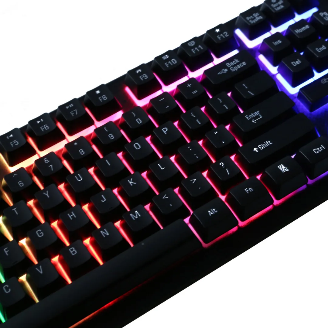 Игровая механическая клавиатура 104 клавишная Проводная клавиатура RGB светодиодный Подсветка USB английская клавиатура для настольного ПК