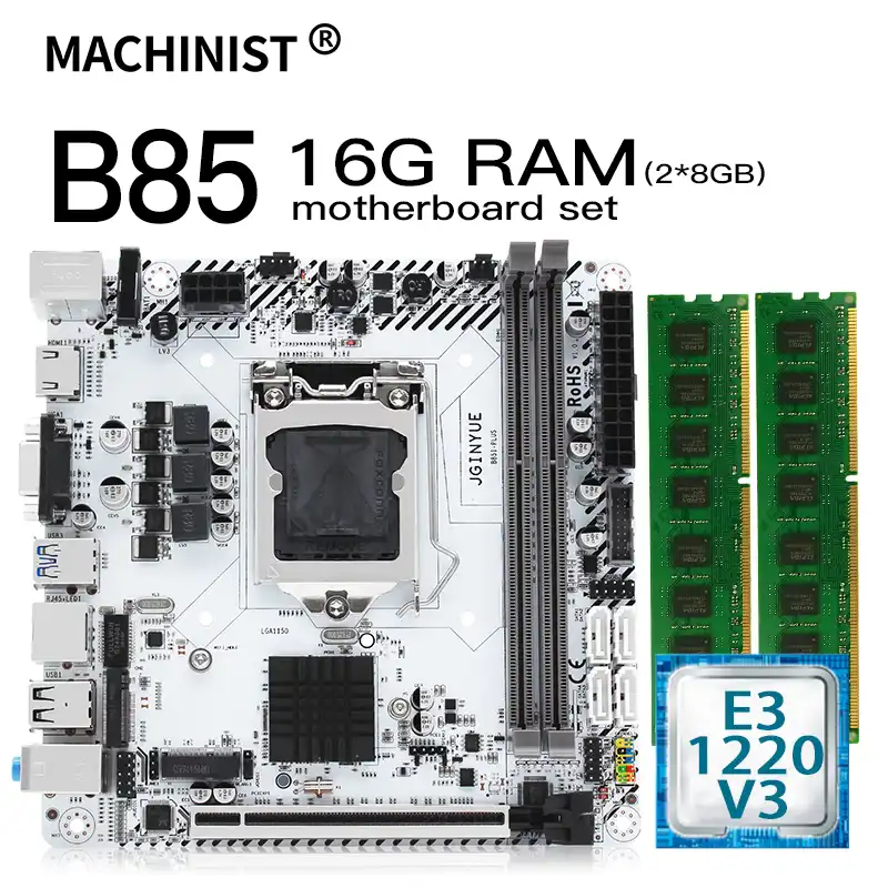 B85 Motherboard Lga 1150 Set Kit With Intel Xeon 12 V3 Cpu And 2x8gb 16gb Ddr3 Ram Mainboard Usb3 0 Sata3 0 B85i Plus Motherboards Aliexpress