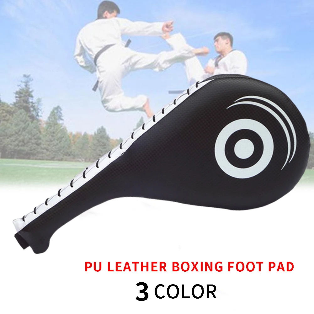 Sport PU Leather Foot Target Boxing Kick Pad Sanda Adjustable Double Sided Punching Bag Kids Taekwondo Shock Absorption Karate