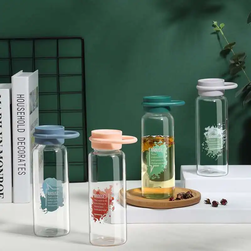 

Plastic for Water Bottles With Protective Bag Transparent or Matte Sport Korean style Heat resistant Leakproof