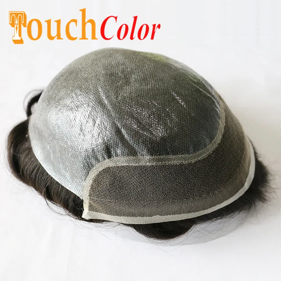 Front Lace Men Toupee Swiss &amp Skin Wig Replacement System Hair Patch Man Natural Human Prosthesis for | Шиньоны и парики