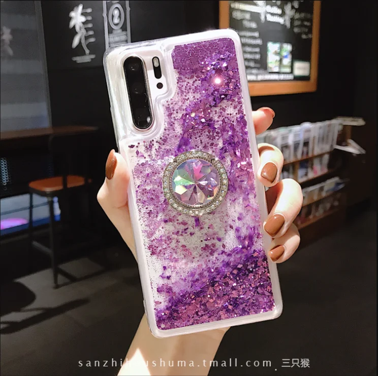 Для huawei P30 Роскошная ручная оболочка P30pro жидкий зыбучий песок Avnipa роскошная женская полная посылка P20pro мягкий кронштейн - Цвет: Фиолетовый