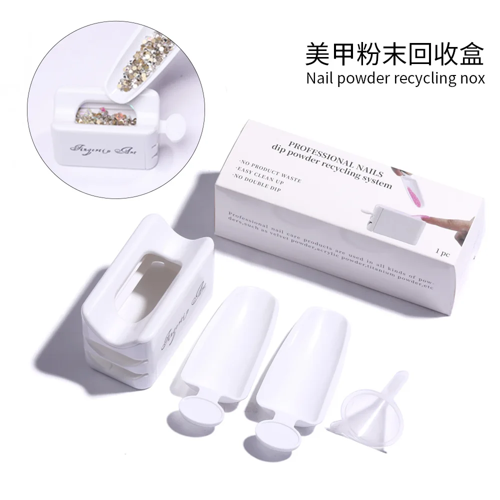 Manicure Glitter Powder Box Recycled Nail Storage Portable Infiltration Container Art Tools | Красота и здоровье