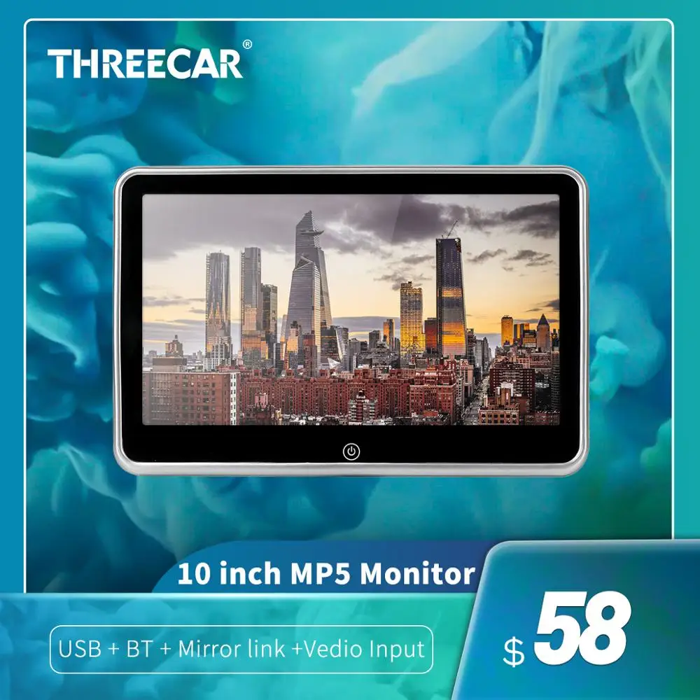 Автомобильный монитор с 10 &quot/9&quot/8 &quotHD видеоплеер USB/SD/FM TFT LCD цифровой экран