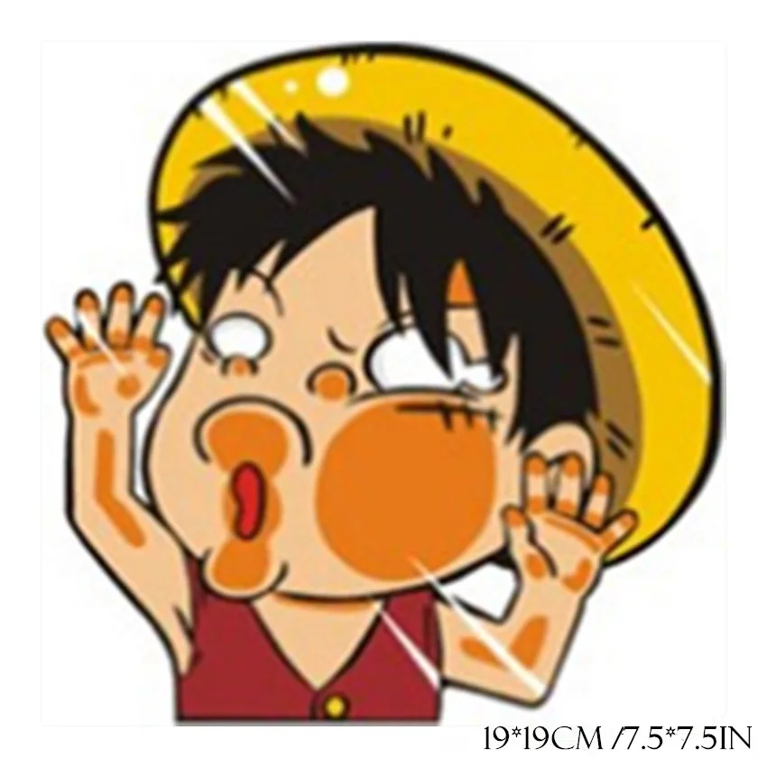 N955M Luffy Наклейки для стайлинга автомобиля Супер Смешные одна деталь аниме изображения коллид стекло 3d Виниловые наклейки на стену двери окна украшения космический плакат - Цвет: N955M Luffy