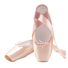 yukigaga Professional Ballet Pointe Shoes Ladies Dance shoes with Ribbons for women girls child satin Ballet Shoes