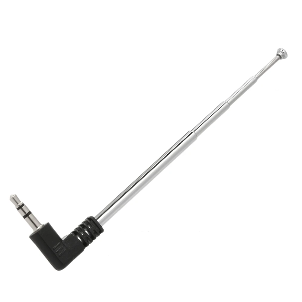 

FM Radio Antenna 240mm 4 Sections L-Shape 3.5mm Retractable Aerial Replacement Antenna Stainless Steel Antenna for FM radio