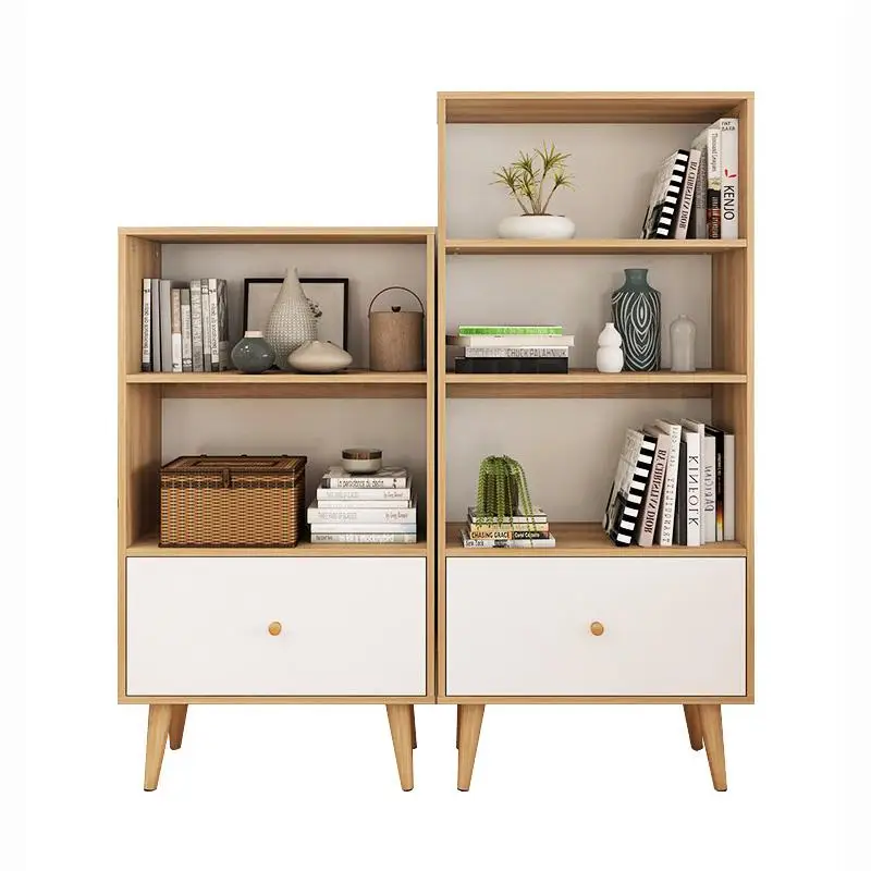 Nordic Bookshelf Bookcase Combination Living Room Floor Modern Minimalist Study Rack Multifunctional Storage |