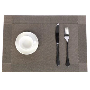 

6 Pcs Placemat Fashion PVC Dining Table Mat Plate Pads Bowl Pad Coasters Table Cloth Pad Mats Table Bowl Mats Home Decor Khaki