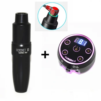 

One Pcs Powerful Quiet Rotary Tattoo Machine Pen Japan Motor With Aurora-II LCD Digtal Tattoo Power Tattoo Kit Free Shipping