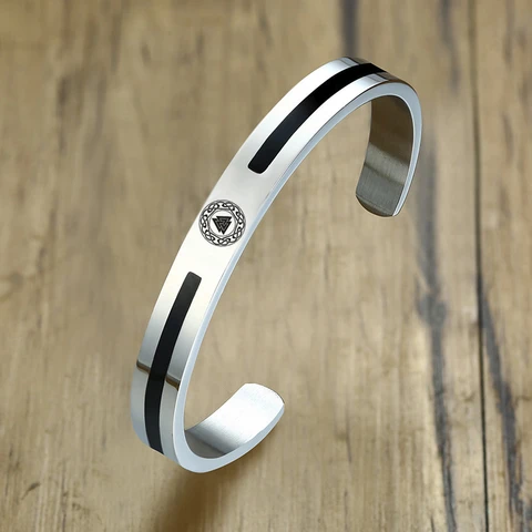 Cuff Bangle Men Om Ohm Aum Hindu Bangle Stainless Steel Bracelet For Mens Jewelry