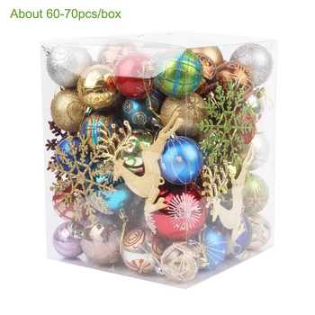 

65pcs Christmas Xmas Tree Ball Bauble Hanging Home Party Ornament Gift Present Box Decoration Decor