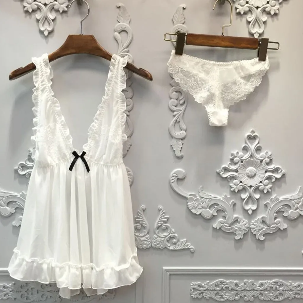 Красивая женская ночная рубашка высокого качества сексуальная шелковая с бантом