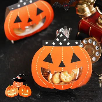 

24Pcs Halloween Pumkin Santa Paper Bags Christmas Candy Sweet Favour Boxes