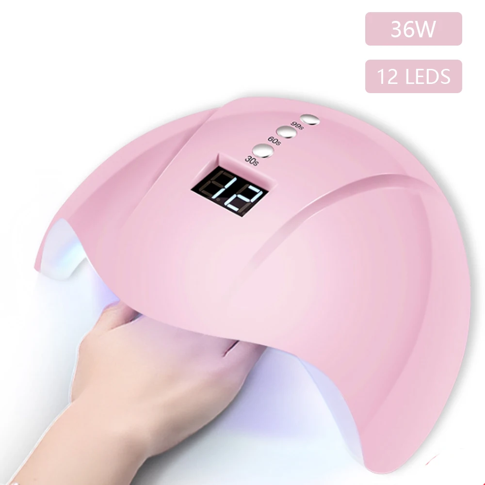 36W UV led Nail Lamp Manicure LED Dryer Drying Polish Ice with 12 Pcs Leds 30s/60s/99s Auto Sensor Art Tools |