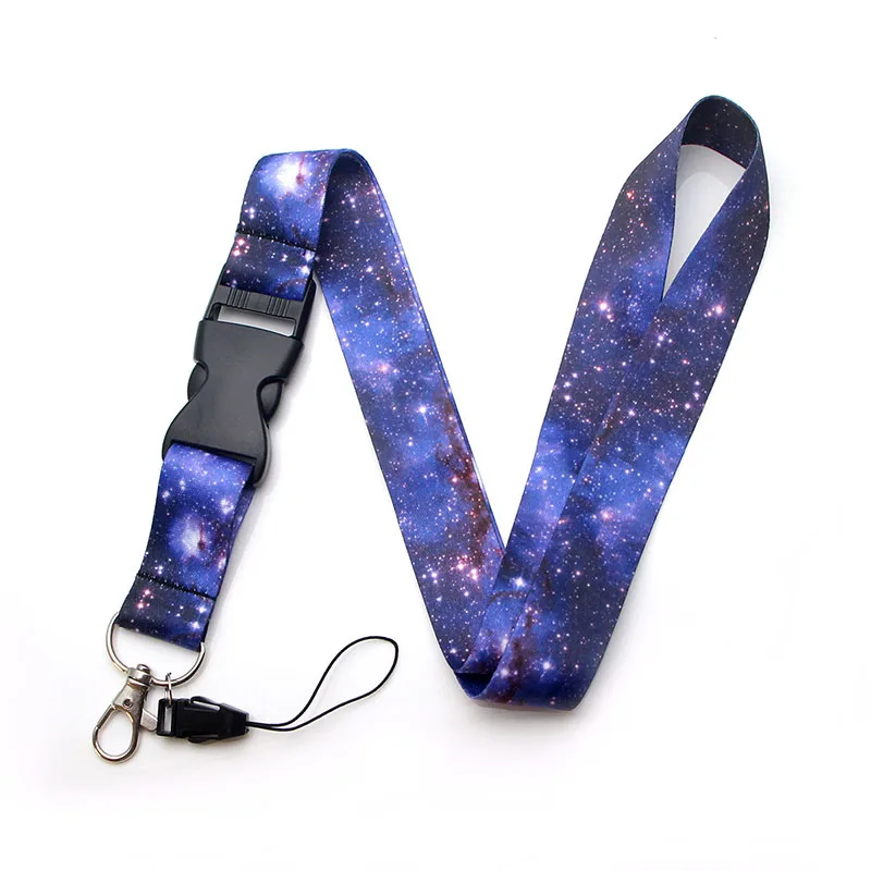 PC135 Starry Night Sky Lanyard Badge ID Lanyards/ Mobile Phone Rope/ Key Lanyard Neck Straps keychain