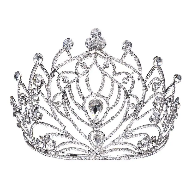 

Bridal Wedding Prom Rhinestone Crystal Crown Women Headband Tiara Hair Jewelry for Anniversary Party Wedding
