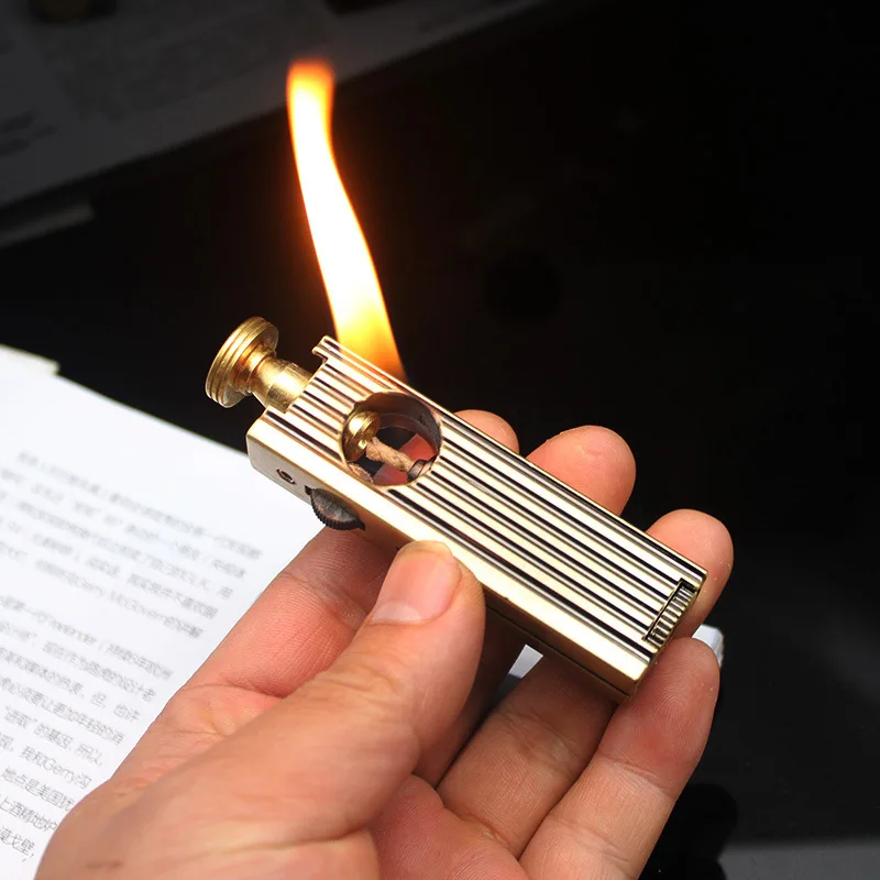

Metal Torch Flint Lighter Vintage Free Fire Grinding Wheel Kerosene Oil Pipe Compact Lighter Cigarette Windproof Gadgets For Men