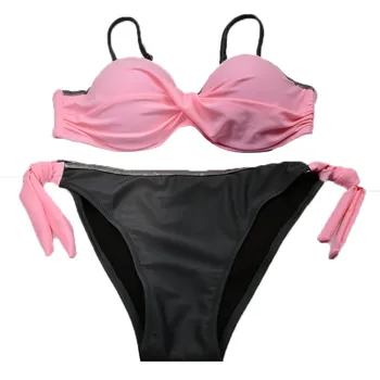 

Sexy Women Bikini Set 2020 Bandage Swimwear For Women Sexy Solid Patchwork Bandeau Female Bathing Suit Summer Biquini Hot