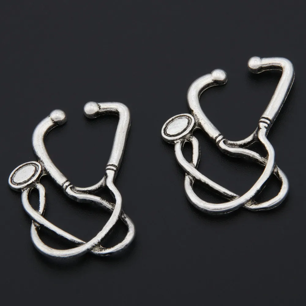 20pcs Silver Color Stethoscope Charms Doctor Medical Item Pendant