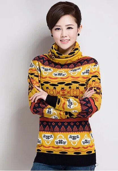 099 yellow Осенний и зимний модный популярный свитер YUAN XIANG, кашемировый свитер с высоким воротом, градиентный женский базовый пуловер, рубашка - Цвет: 099 yellow