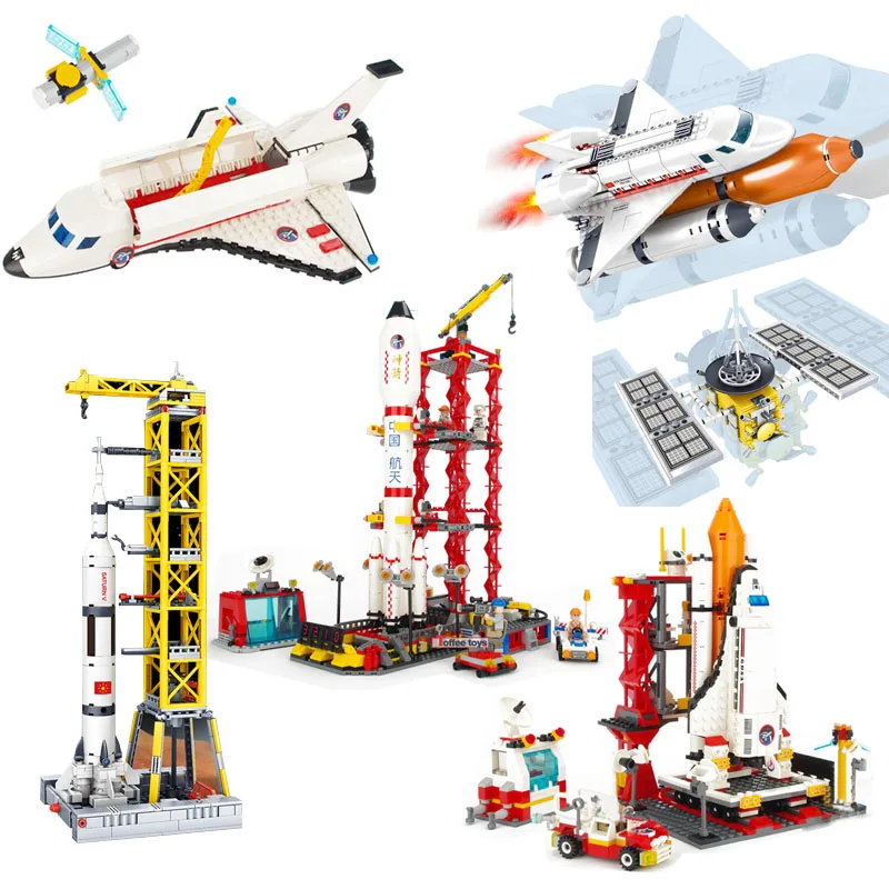 

Space Station Saturn V Rocket Building Blocks City Shuttle Launch Center Atellite Astronaut Figure Bricks set Children Toys Gift