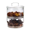 Multilayer Stackable Glass Bottle Jar Canister Transparent Storage Container with Two Canister and One Lid 1