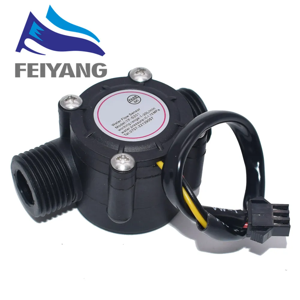 

10PCS Water flow sensor flowmeter Hall flow sensor Water control 1-30L/min 2.0MPa YF-S201