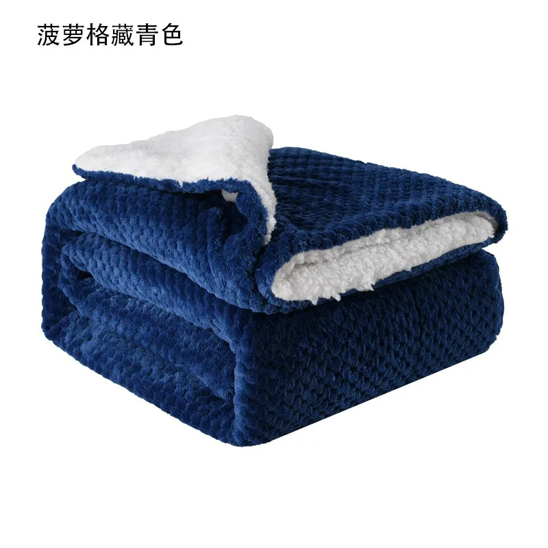 Pineapple Navy Yomdid фланелевое одеяло Двухслойное толстое одеяло s для зимы на диван-кровать для дома 150x120 см Frazadas Mantas De Cama Cobertor - Цвет: Pineapple Navy