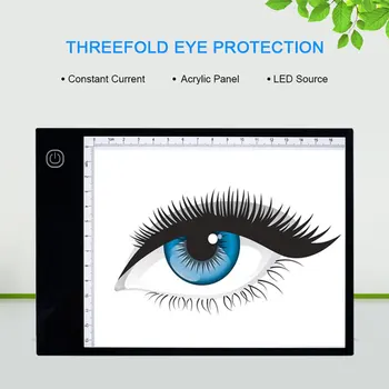

A5 LED Drawing Tablet Thin Art Stencil Drawing Board Graphics Tablet Light Box Tracing Table Pad Three-level Office Supplies