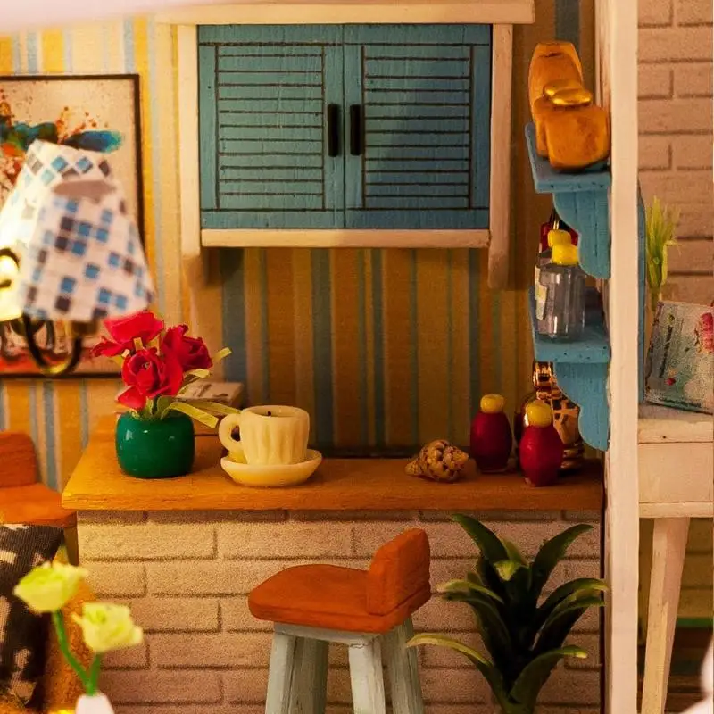 Детские игрушки для взрослых DIY кукольный домик Мини DIY Деревянный Кукольный дом сборка квартиры кукольный домик набор мебели подарок веселье и исследование