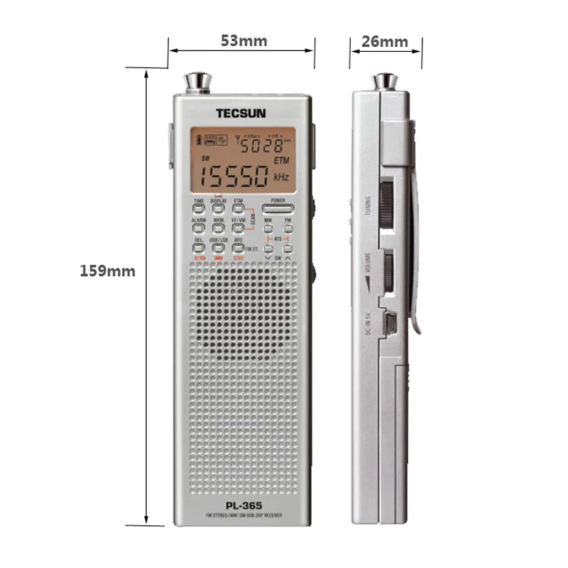 Tecsun PL-365 Мини Портативный DSP ETM ATS fm-стерео MW SW World Band стерео Hi-Fi радио I3-002