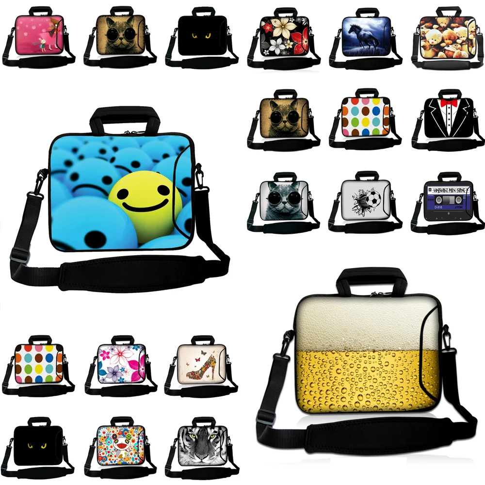 Notebook Handle Carry Bag Neoprene 17 15.4 14 13 12 10 10.1 11.6 inch Messenger Briefcase Laptop Shoulder Strap Carry Case Pouch