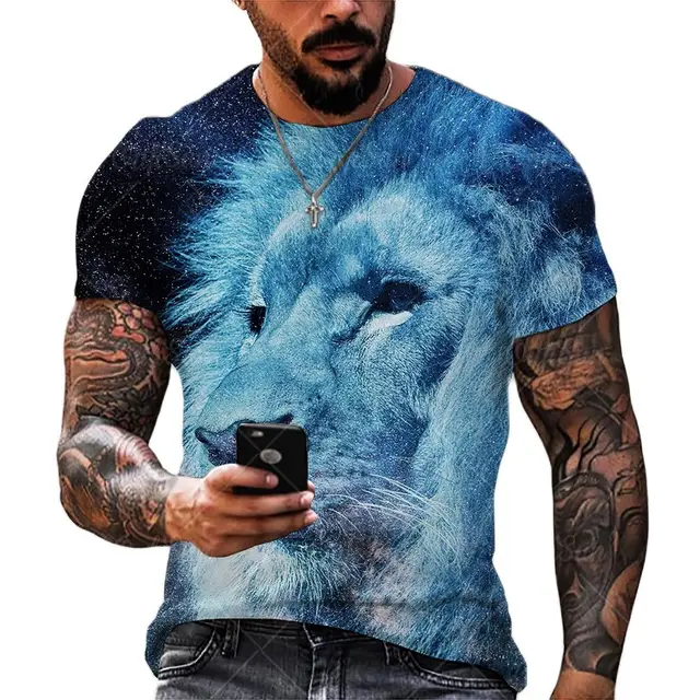 2021 New Fashion Cool T-shirt For Men’s 3D T-shirt Printing lion Short Sleeve Summer Shirt Printing T-shirt OFSM-00848