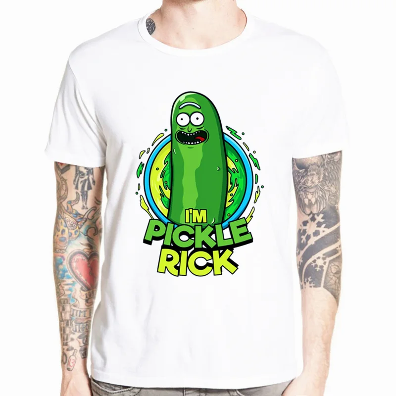 2018 Men's Rick and Morty Funny Anime T-shirt Casual Short sleeve O-Neck homme Summer White T shirt Swag Tshirt HCP134