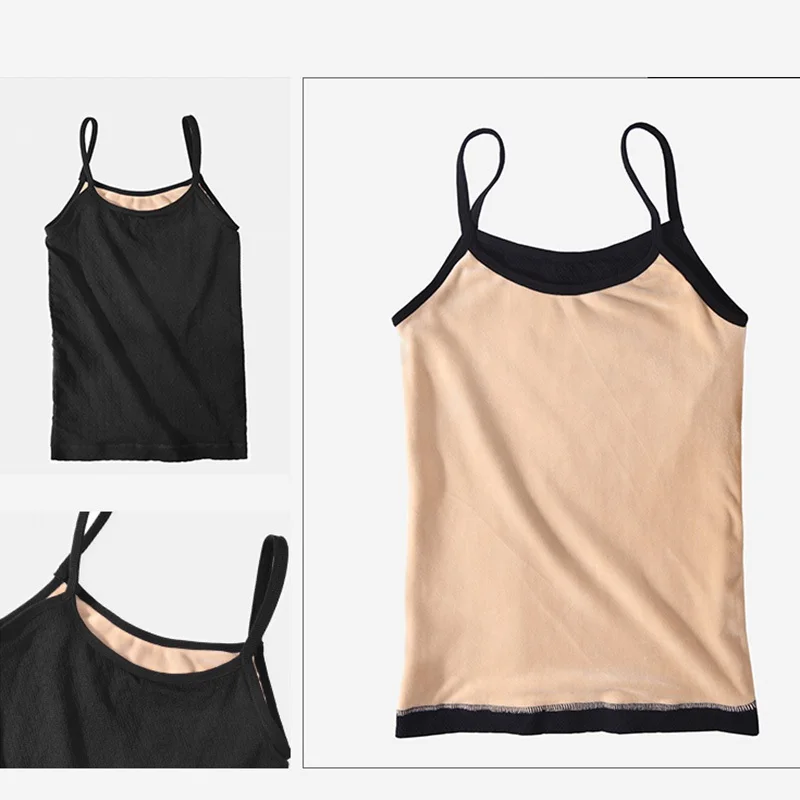 Winter Warm Seamless Camis Tops Women Thick Body Shaping Solid Color Camisoles Female Underwear New Fashion