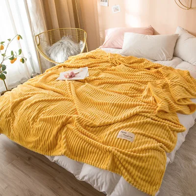 Новые Волшебные бархатные однотонные желтые цветные одеяла для кровати, мягкое теплое фланелевое одеяло на кровать, толстое одеяло