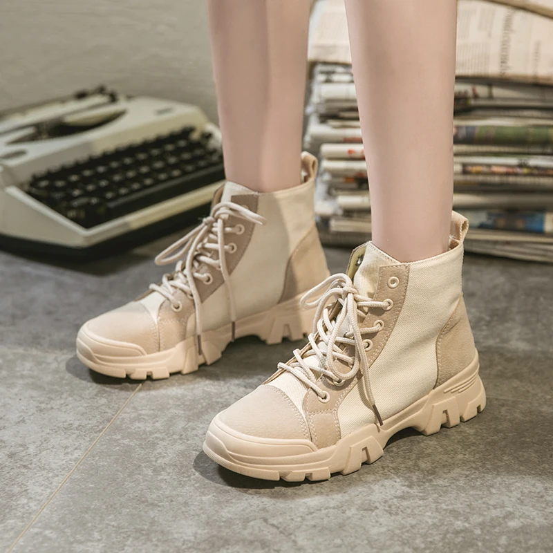 

Brand High Top Sneakers Women Canvas Shoes High Platform Sneakers for Girls 2019 Very Cool Retro Non-slip Ladies Casual Shoes