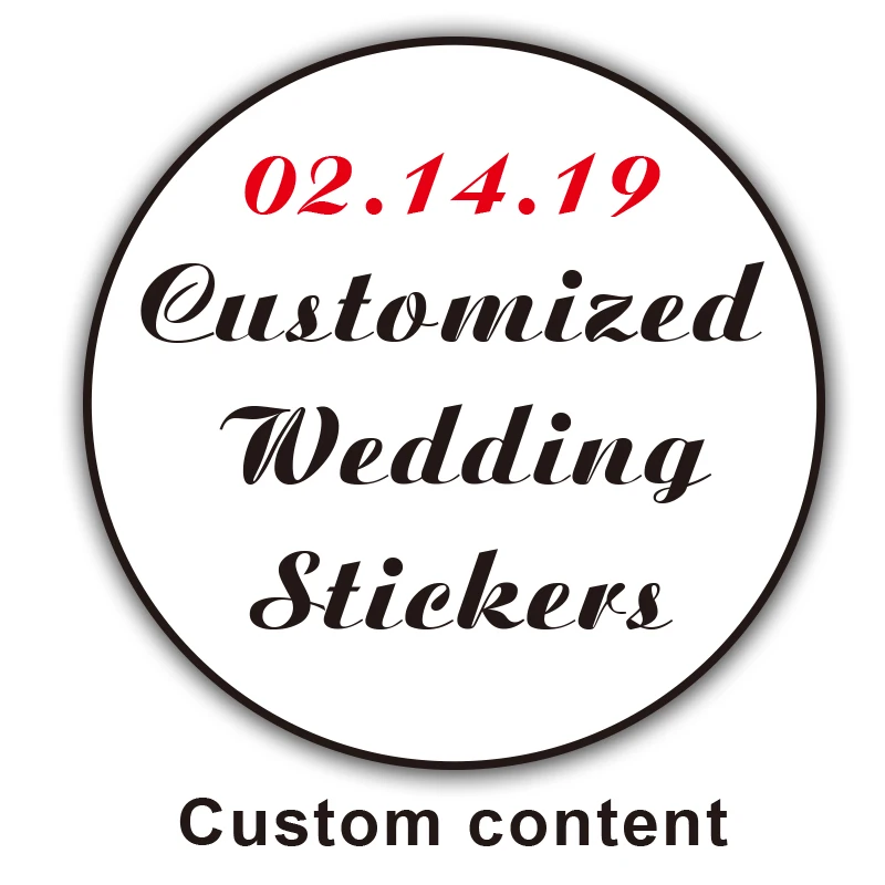 100PCS 3-10cm Custom LOGO Wedding Sticker Personalized Design Your Label Candy Gift Box Birthday Party Seal Sticker Self-adhesiv