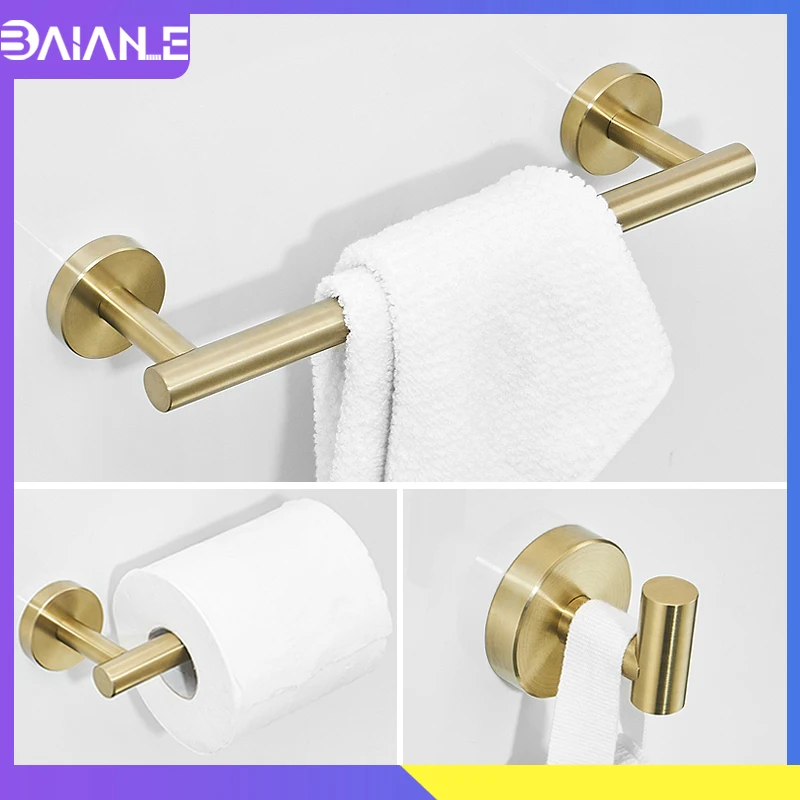 

Towel Bar Set Stainless Steel Towel Rack Hanging Holder Toilet Paper Holder Wall Mounted Bathroom Hook for Towels Key Coat Rack