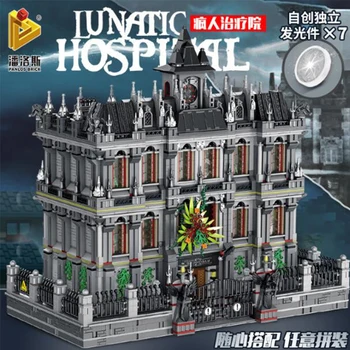

PLS City Creator Expert Modular Building Blocks Movie Arkham Asylum Breakout Lunatic Hospital Bricks Toy Gift
