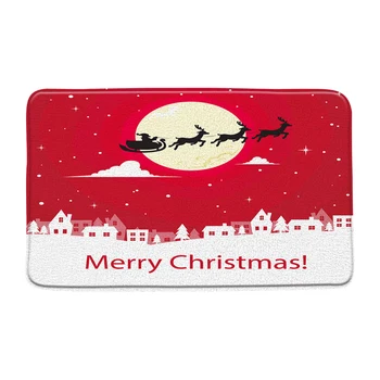 

Christmas Mat Bathroom Non-slip Bath Mat Merry Christmas Tree Santa Claus 3d Print Bathroom Floor Carpet Toilet Flannel Doormat