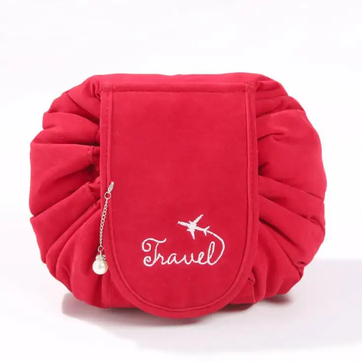 Wehyah новая складная дорожная сумка упаковочные органайзеры вельветовый мешок с завязками сумки для хранения косметичка Макияж Контейнер Чехол ZY067 - Color: red