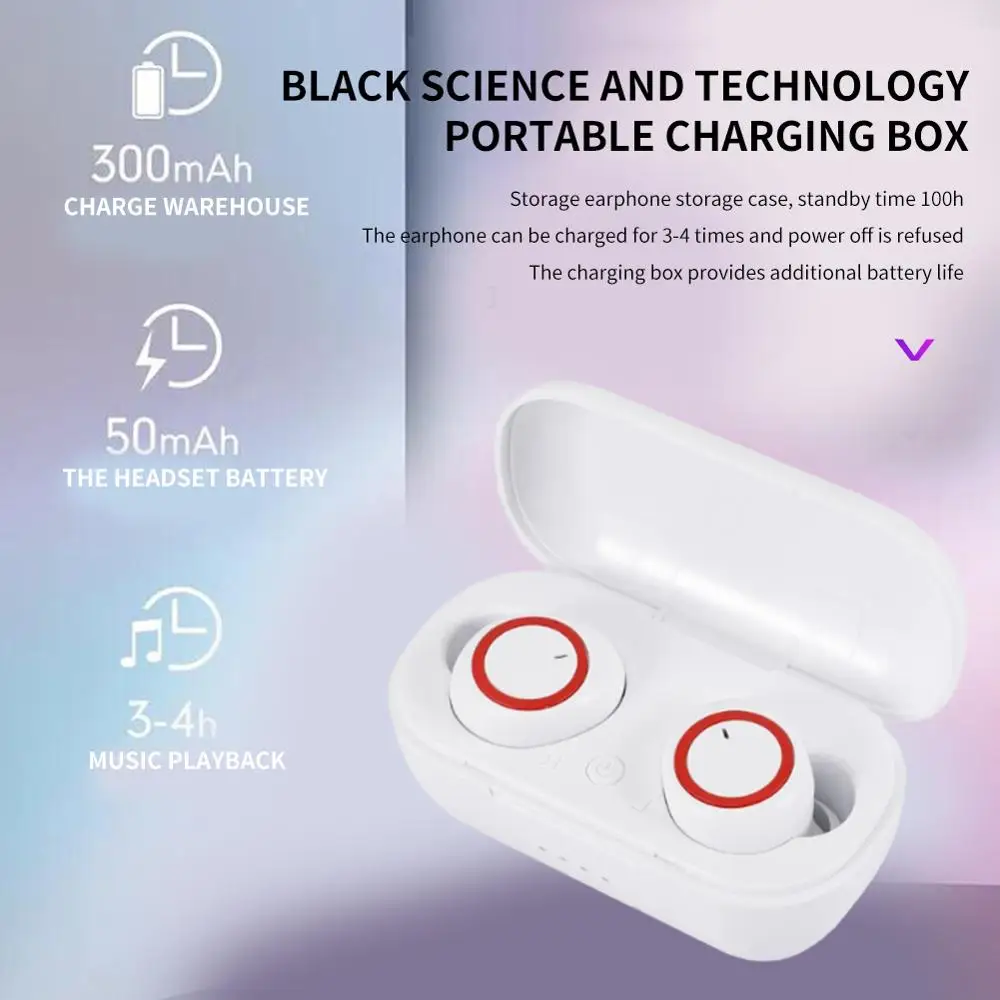 Наушники Bluetooth 5,0 с микрофоном Handsfree 3D стерео звук наушники с зарядным отсеком удобные и стабильные в носке