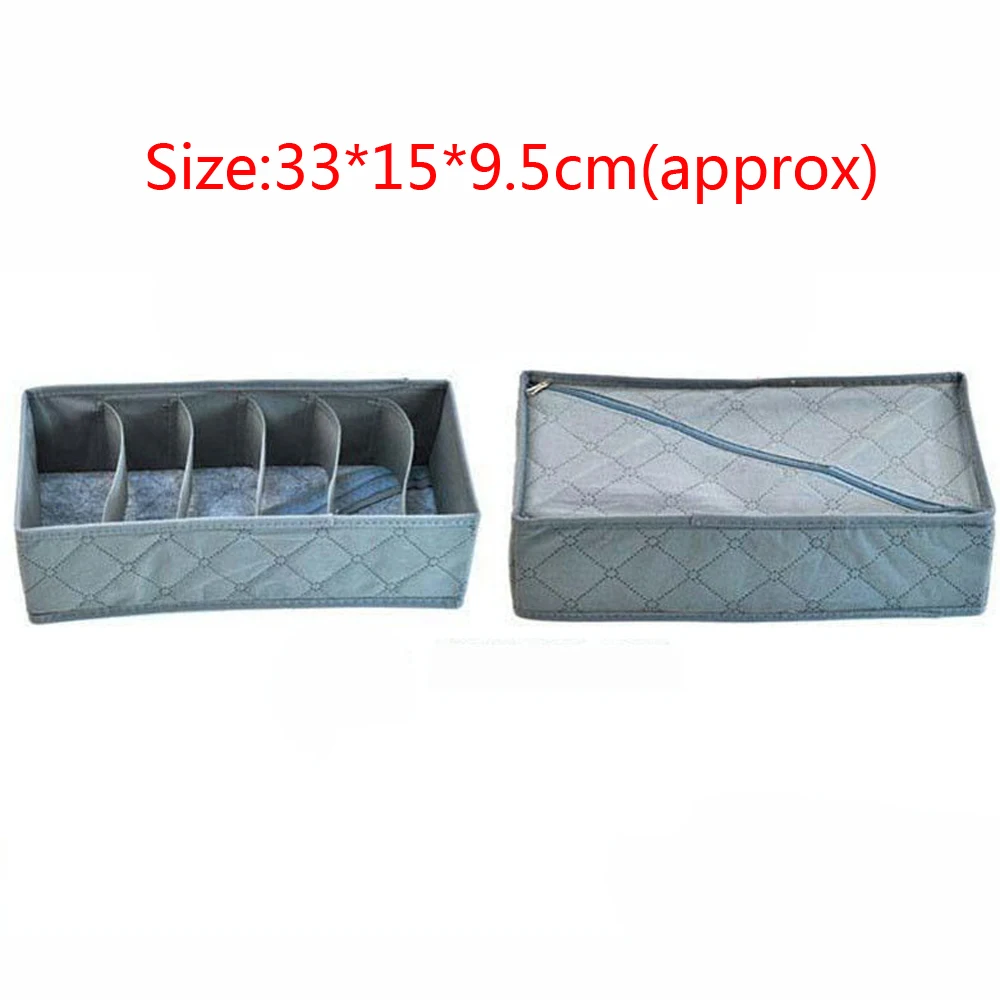 3 Pcs Clothes Bra Panties Underwear Socks Storage Boxes Multi-Divider Compartments Drawer Organiser