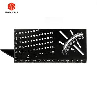 

FGHGF Aluminium Alloy Multi-function Woodworking 45 Degrees Angle Ruler 90 Crossing Line Stop Gauge Drawing Device