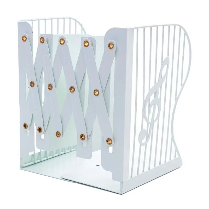 

Note Metal Retractable Bookends Support Stand Holder Shelf Bookrack Organizer