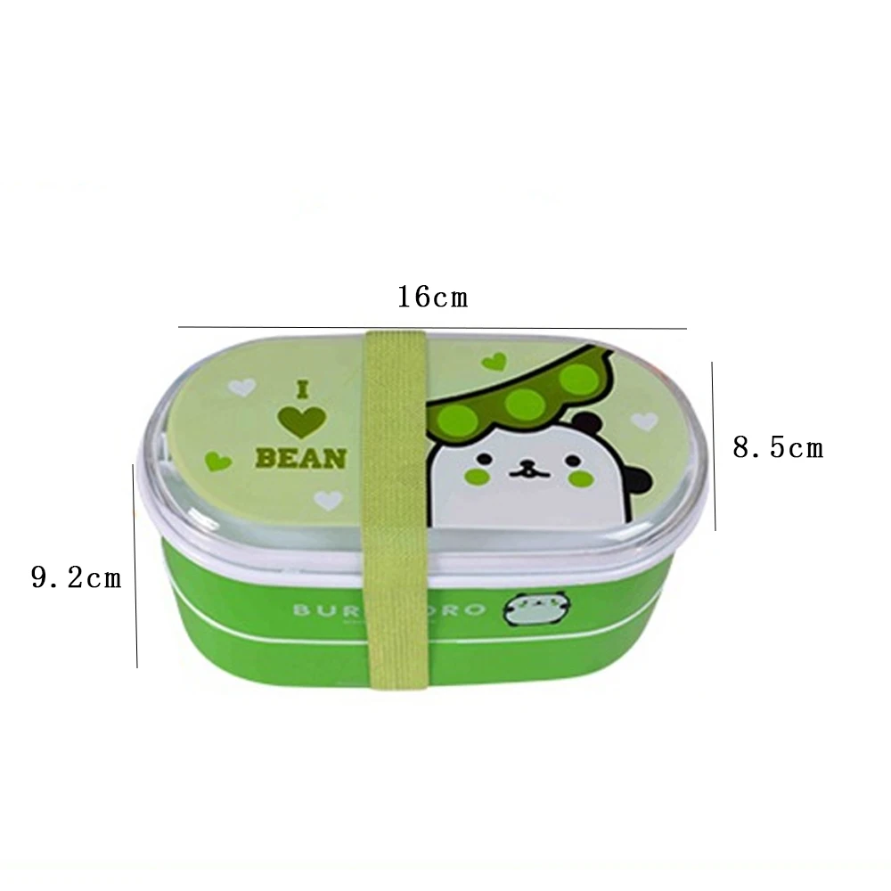Portable Plastic Cartoon Food Container Healthy Lunch Box Bento Boxes Dinnerware For Students Cutlery Kids Children 1pcs